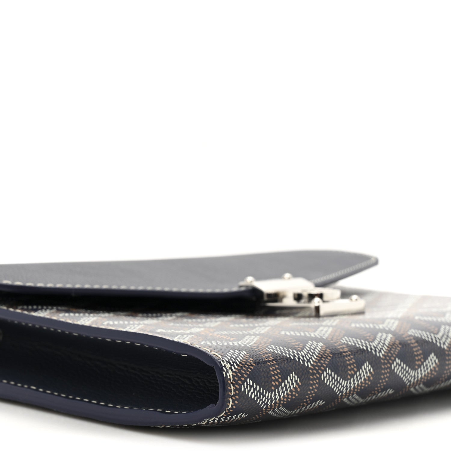 Goyard Goyardine Calfskin Chypre Wallet Pouch Navy 9 of 10