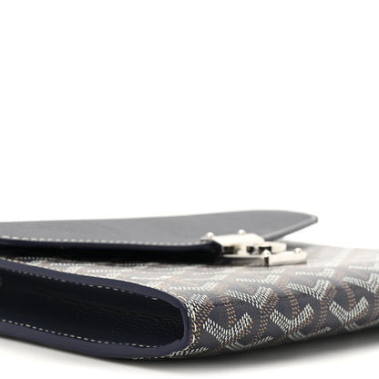 Goyard Goyardine Calfskin Chypre Wallet Pouch Navy 9 of 10