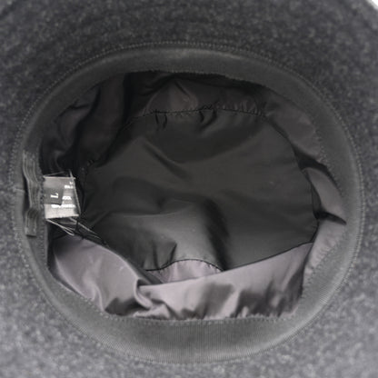 Prada Authentic Loden Wool Metal Triangle Logo Bucket Hat L Anthracite 7 of 9