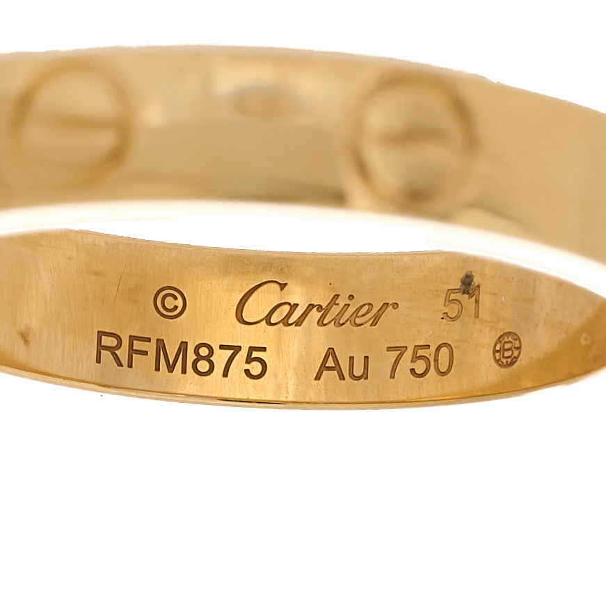 18K Yellow Gold 3.5mm LOVE Wedding Band Ring 51 5.75