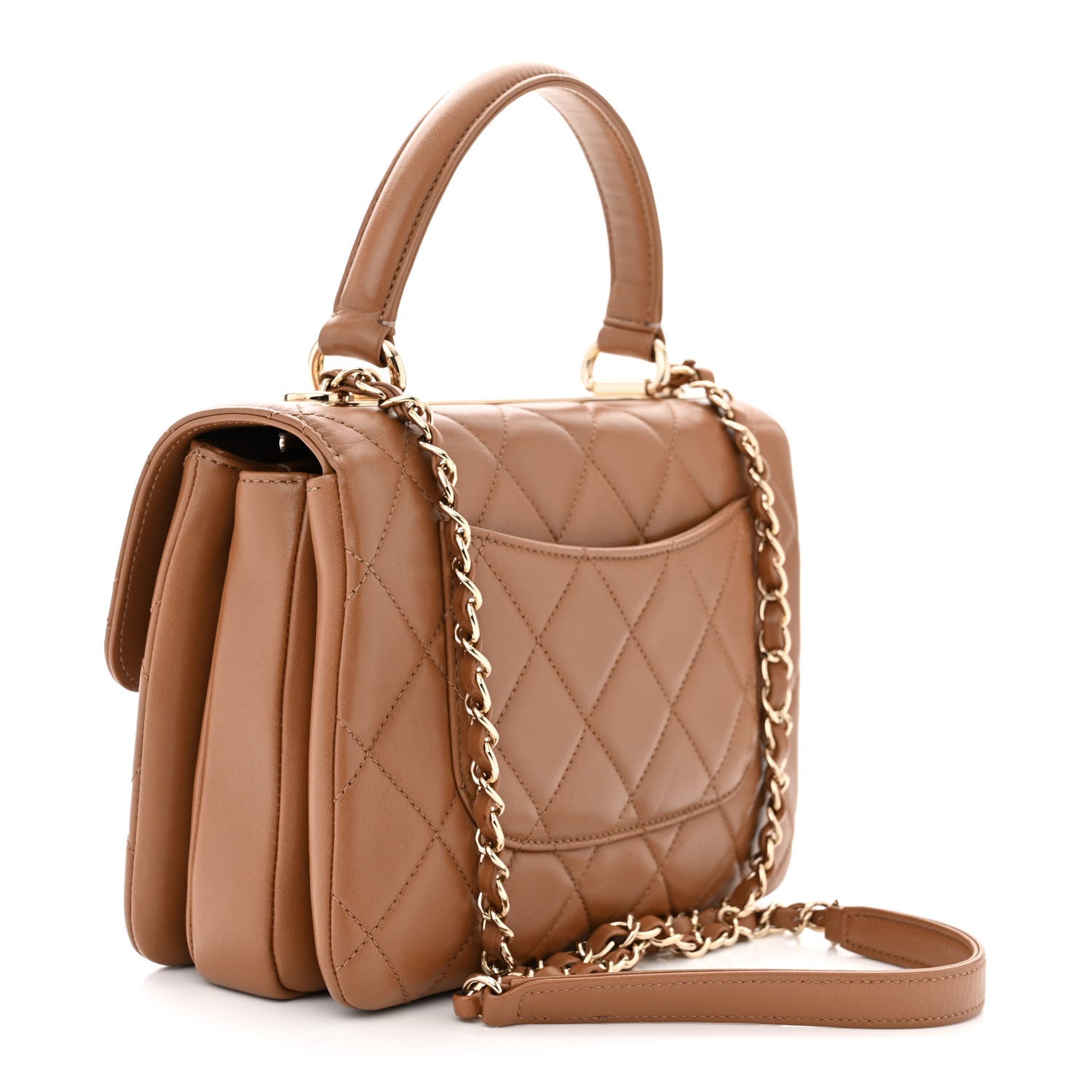 Chanel Lambskin Quilted Small Trendy CC Dual Handle Flap Bag Camel 3 of 11