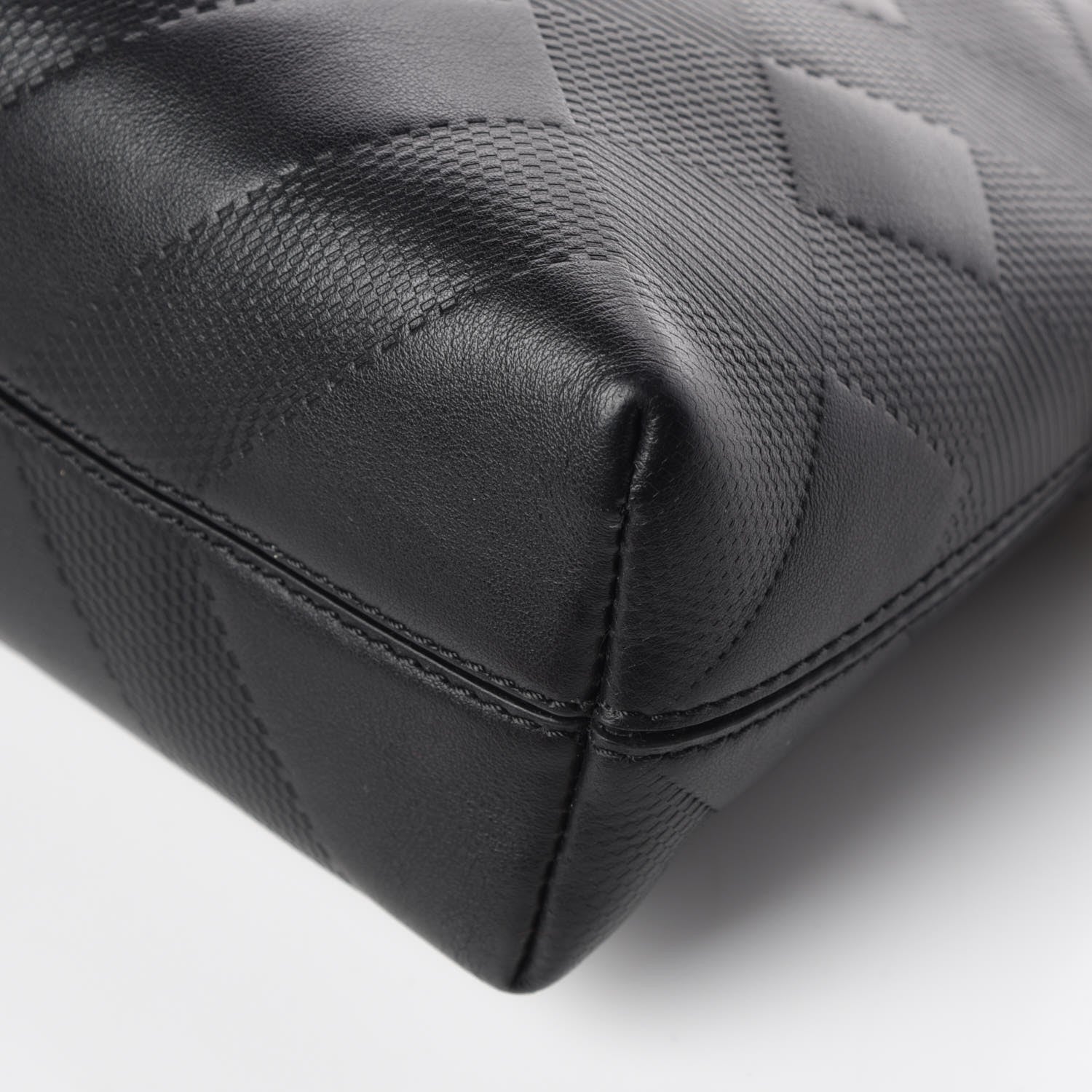 Burberry Calfskin Check Embossed Small Chichester Crossbody Clutch Bag Black 11 of 11