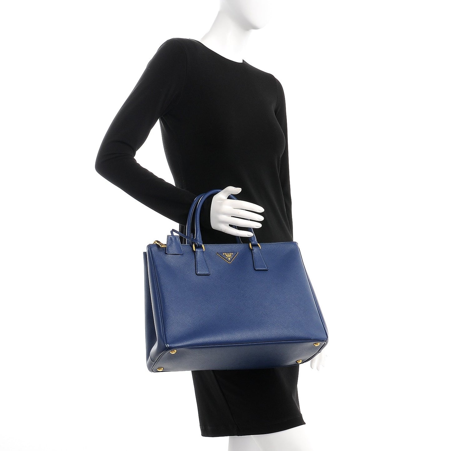 Saffiano Large Galleria Double Zip Tote Bluette