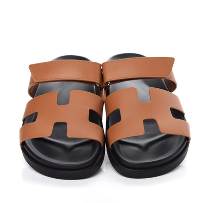 Hermes Calfskin Womens Chypre Sandals 40 Gold 5 of 11