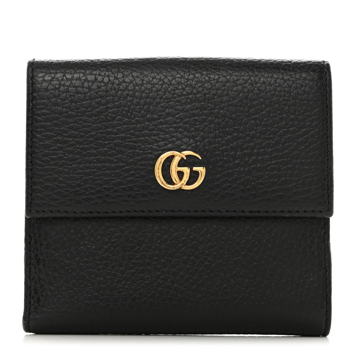 Gucci Dollar Calfskin Double G French Flap Wallet Black 1 of 7