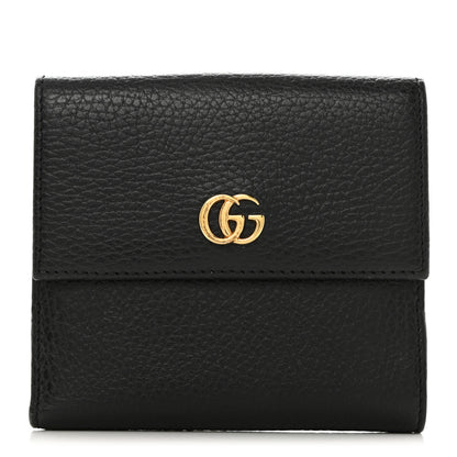 Gucci Dollar Calfskin Double G French Flap Wallet Black 1 of 7