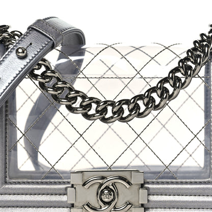 Chanel Metallic Lambskin PVC Quilted Small Boy Flap Silver 8 of 10