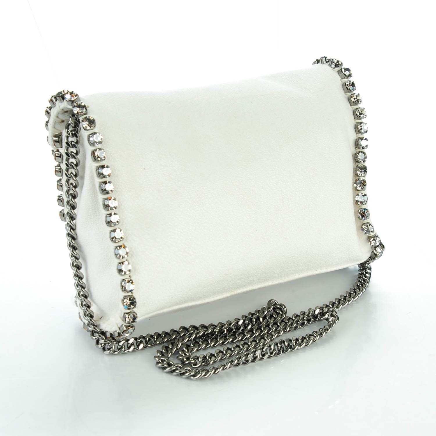 Stella McCartney Shaggy Deer Rhinestone Mini Falabella Powder 3 of 9