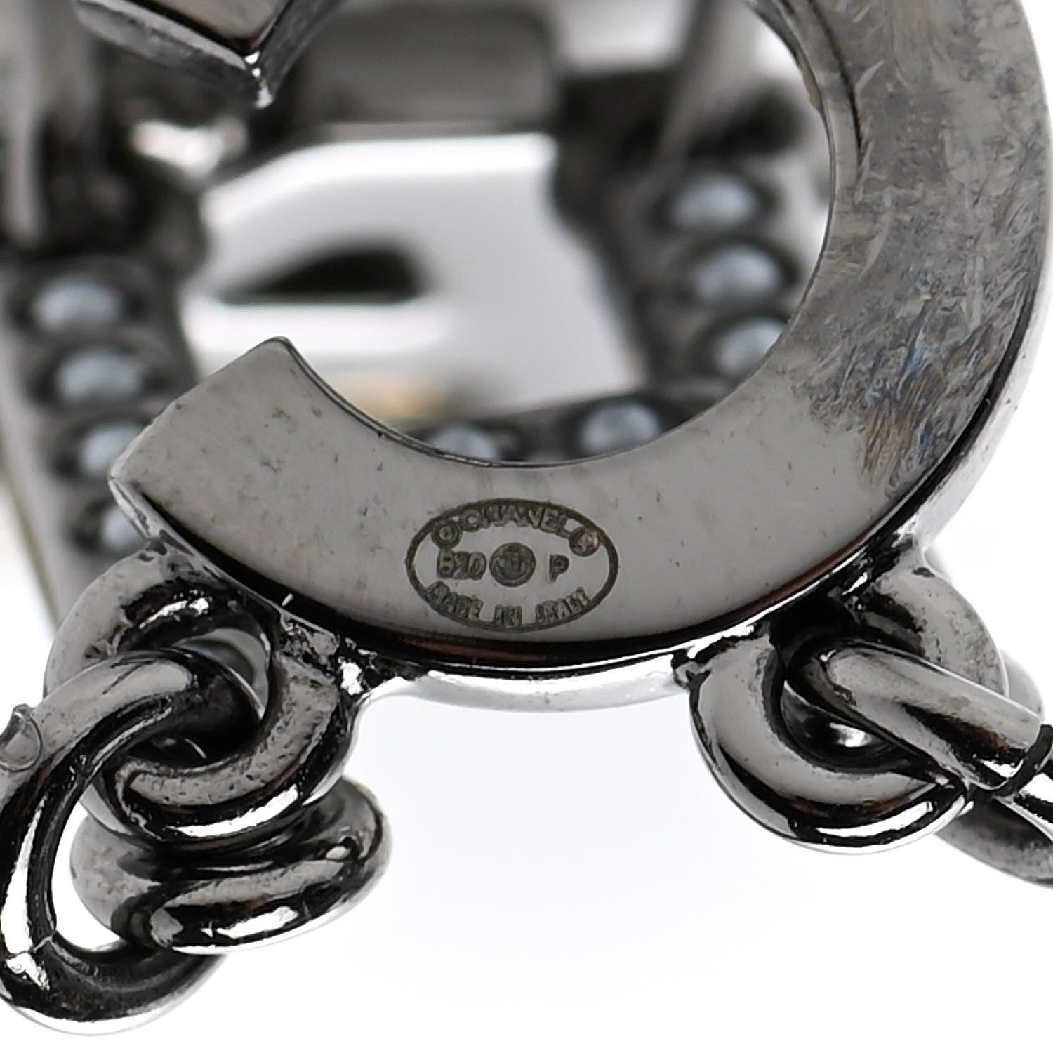 Chanel Crystal Pearl Chanel Bright Young Things Earrings Gold Ruthenium 4 of 4