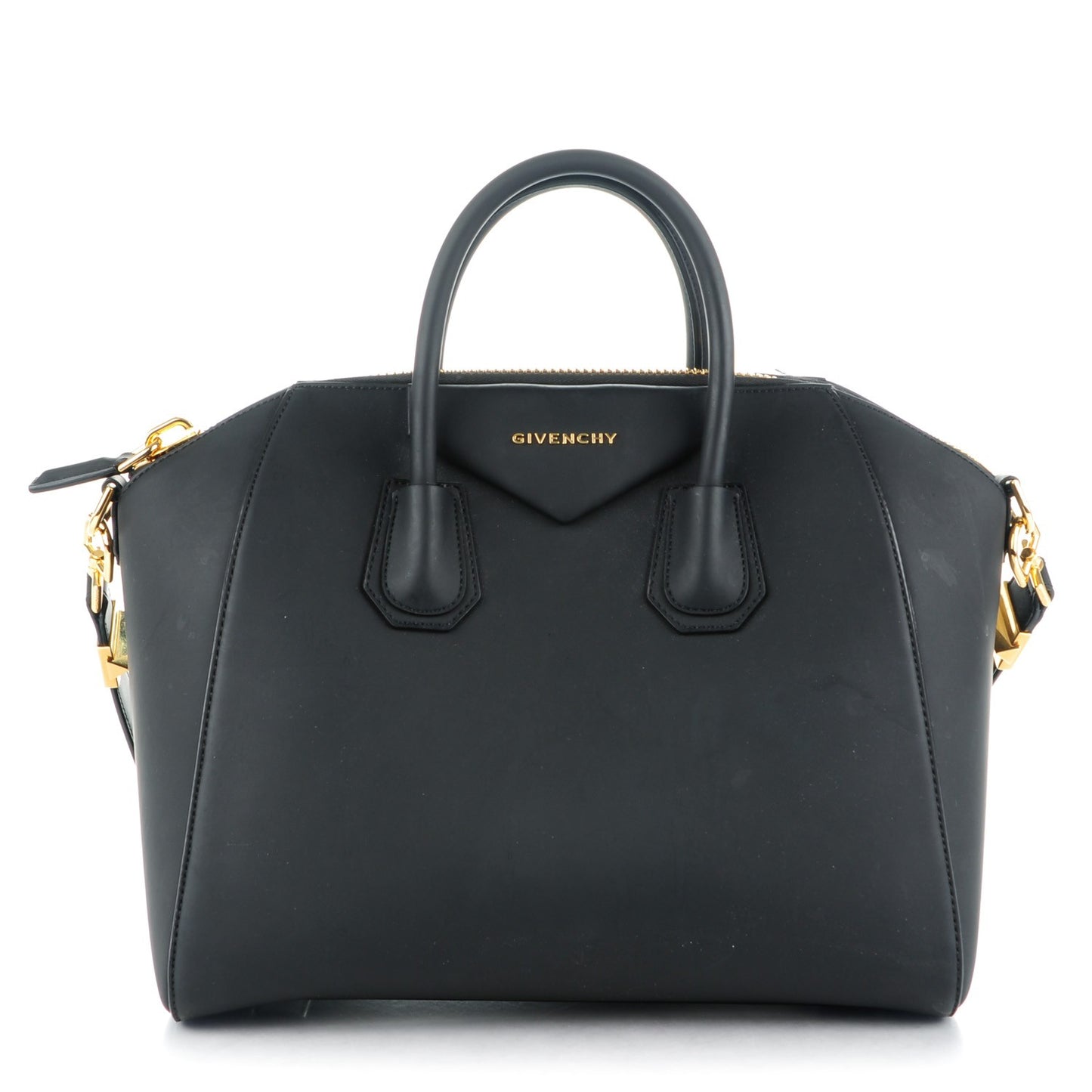 Rubber Effect Calfskin Medium Antigona Black