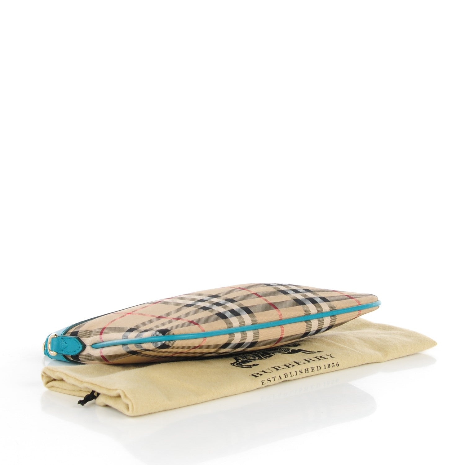 Burberry Horseferry Check Peyton Crossbody Clutch Bag Aqua 4 of 7