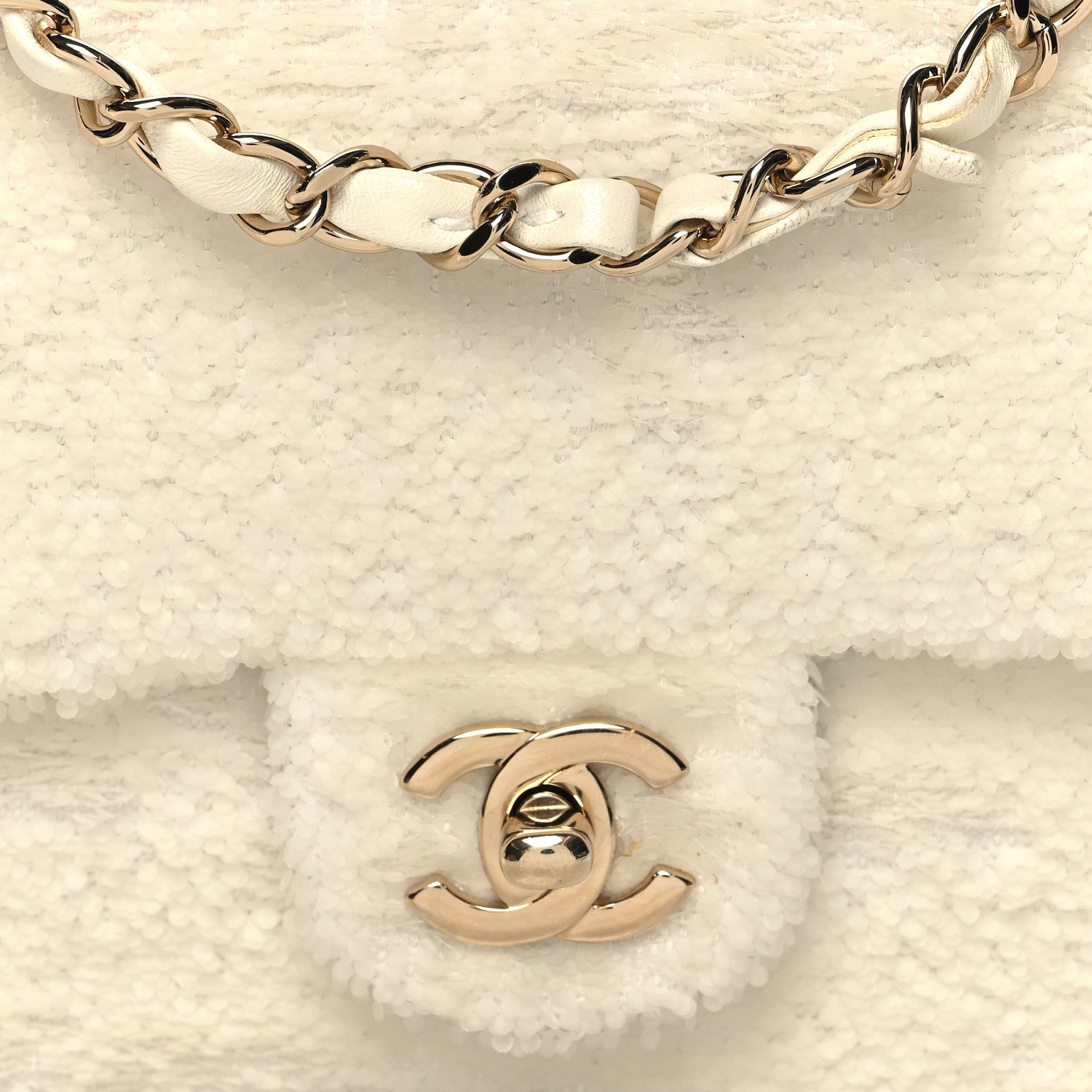 Chanel Sequin Mini Rectangular Flap White 8 of 11
