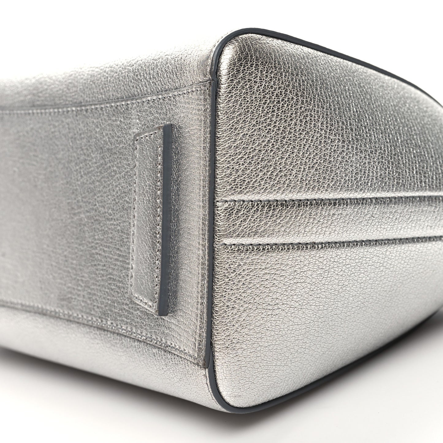 Metallic Sugar Goatskin Small Antigona Silver