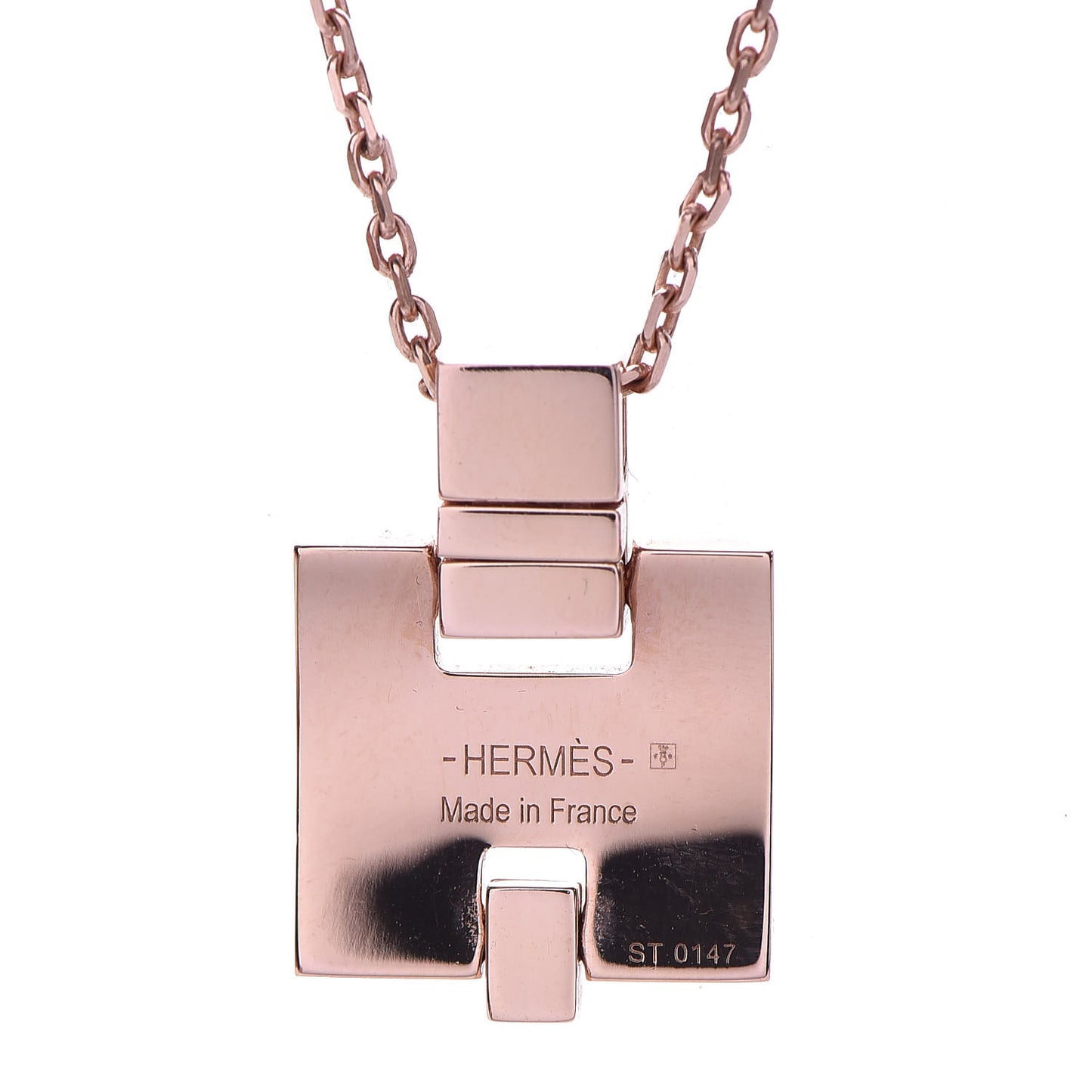 Rose Gold Plated Lacquered Eileen Pendant Necklace Marron Glace