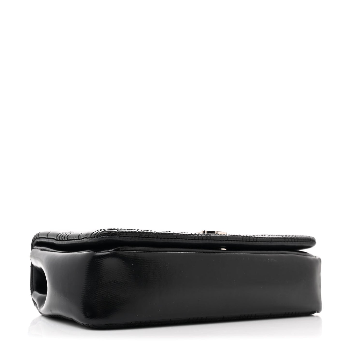 Patent Quilted Horseferry Print Small Lola Bag Black