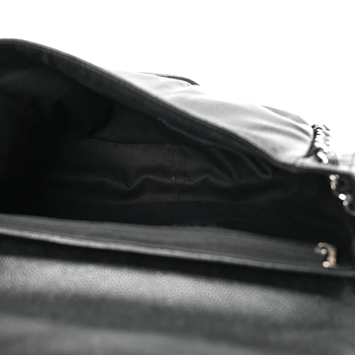 Caviar Half Moon Large Flap Black