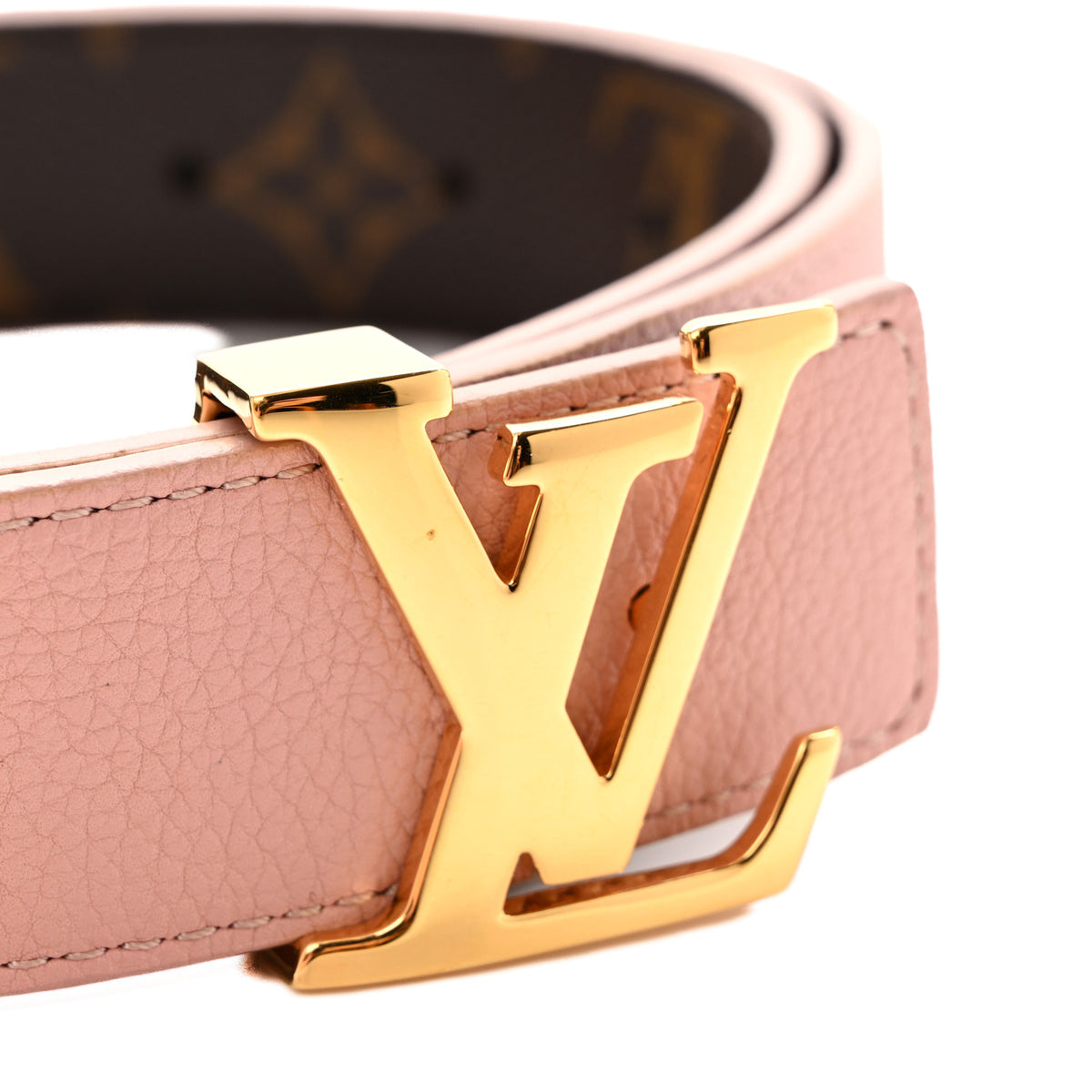 Louis Vuitton Calfskin Monogram 30mm LV Initiales Reversible Belt 80 32 Rose Ballerine 9 of 12