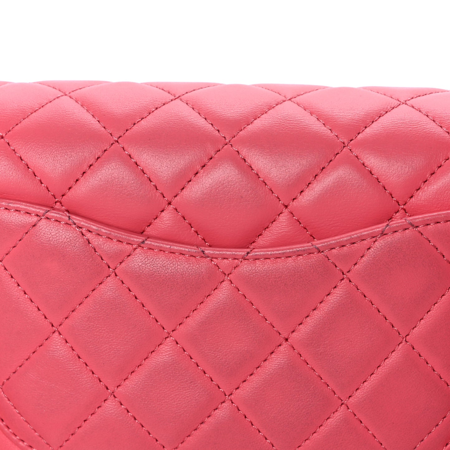 Lambskin Quilted Mini Rectangular Pearl Crush Flap Pink