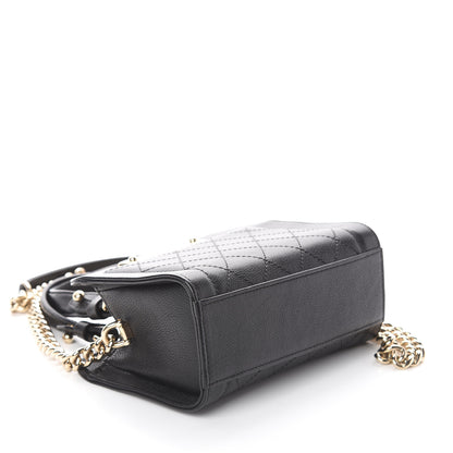 Chanel Grained Calfskin Stitched Mini Label Click Shopper Tote Black 3 of 8