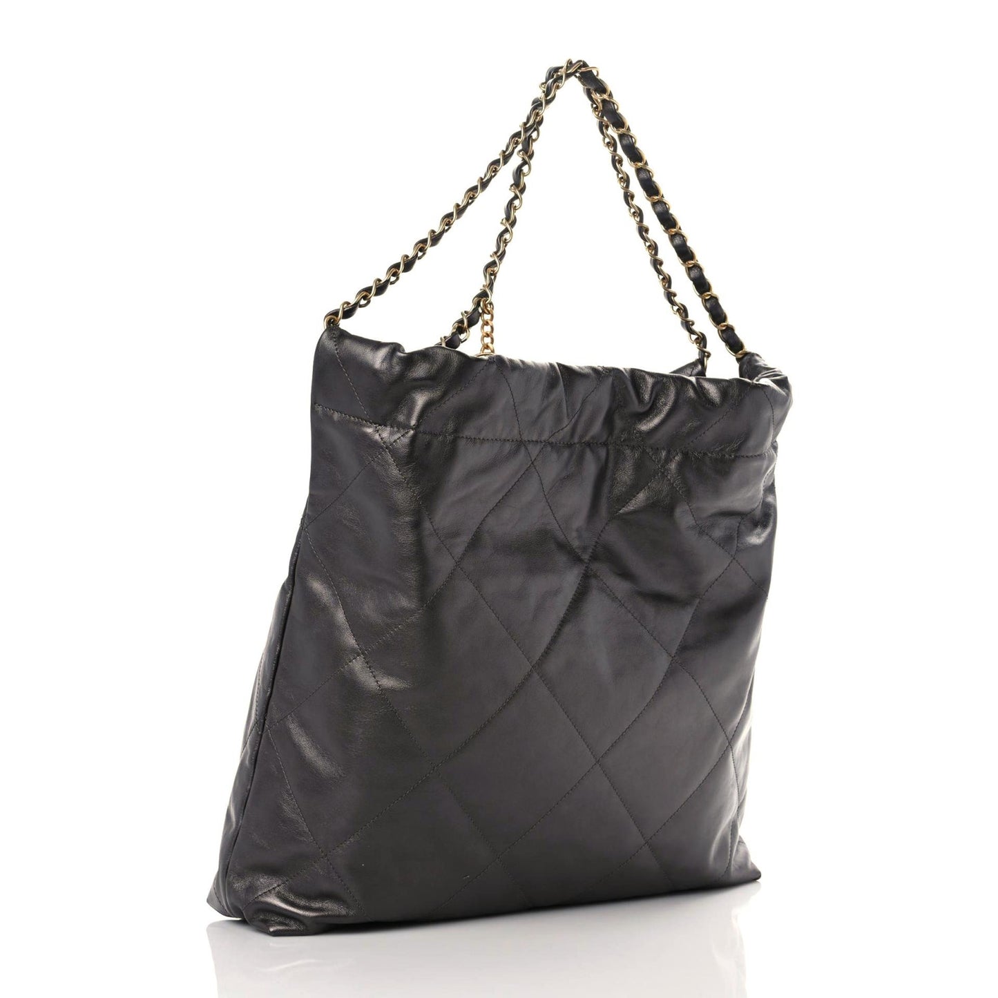Metallic Calfskin Quilted Small Chanel 22 Ruthenium