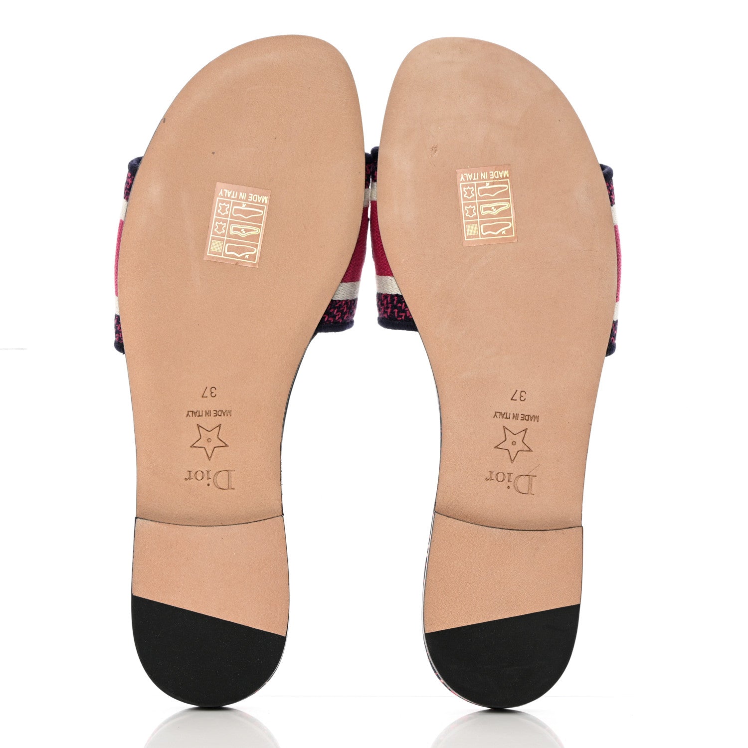 Christian Dior Canvas Embroidered Animals Dway Mules Slide Sandals 37 Deep Blue Fuchsia 9 of 18
