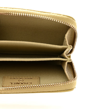 Chanel Caviar Quilted Zip Around Coin Purse Wallet Light Green 5 of 8