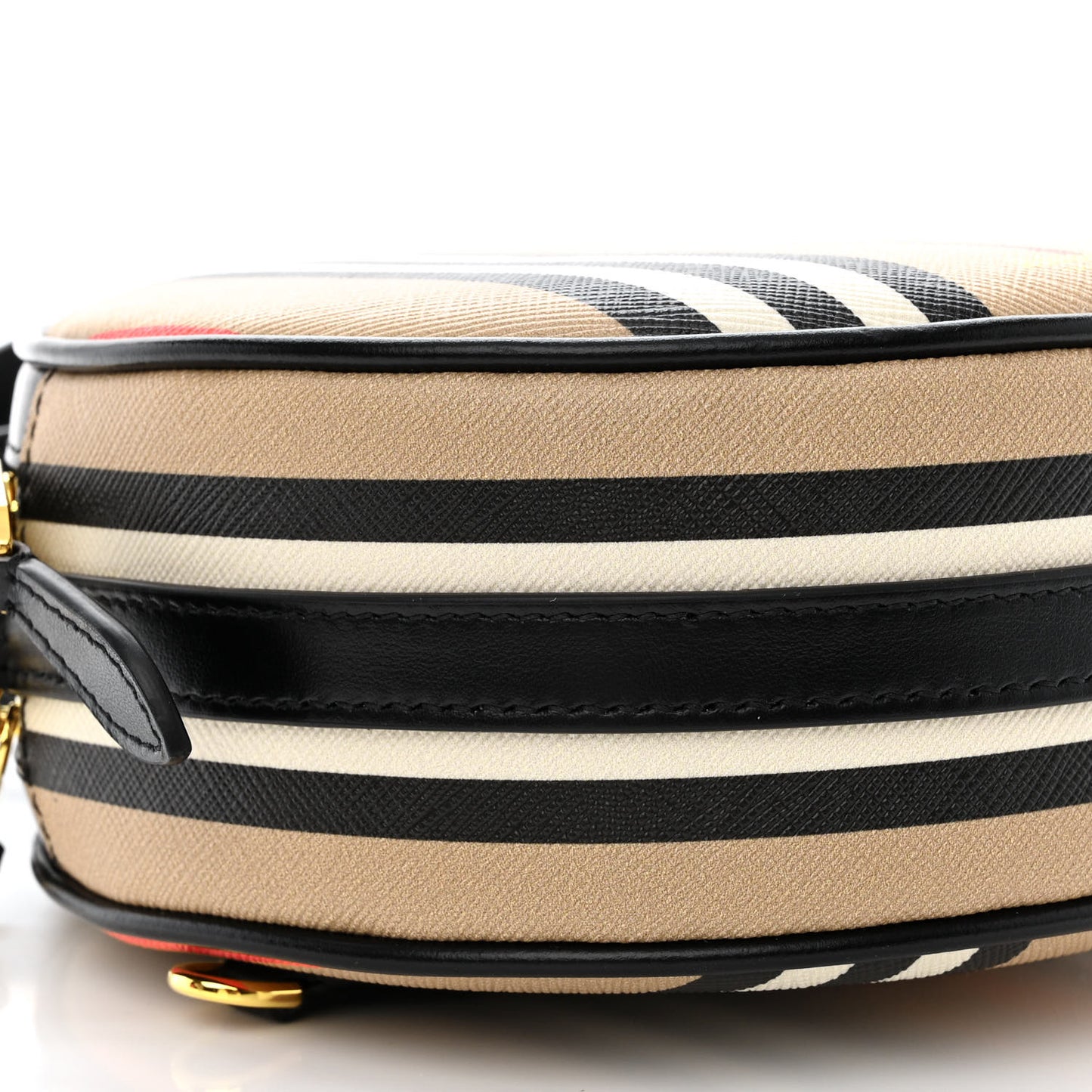 E-Canvas Calfskin Icon Stripe Louise Bag Archive Beige