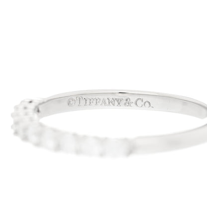Tiffany Platinum Diamond .27ct 2.2mm Half Circle Embrace Band Ring 50 5.5 3 of 4