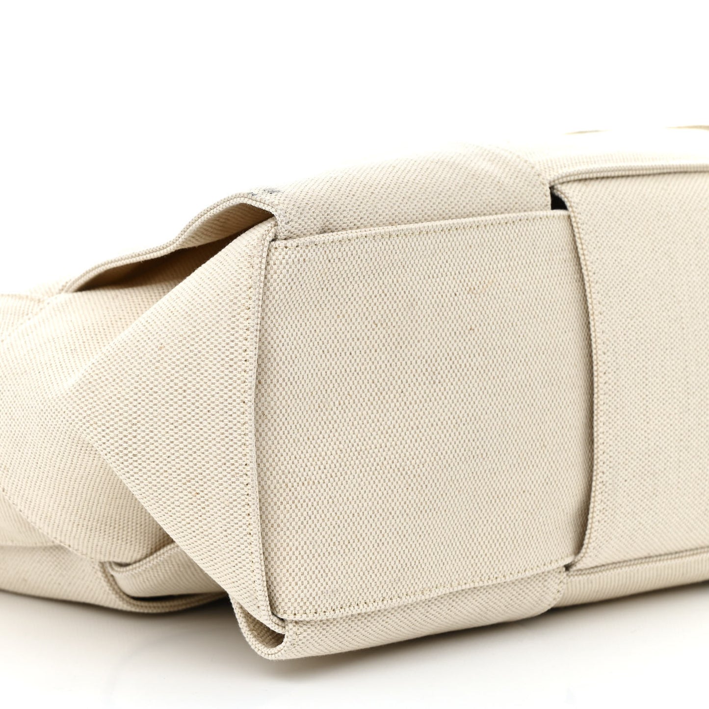 Canvas Intrecciato Large Arco Tote Beige Black