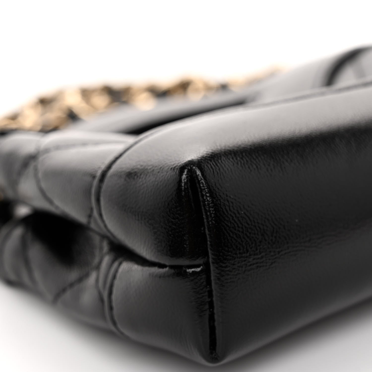 Chanel Shiny Lambskin Quilted Micro 31 Clutch With Chain Black 9 of 11