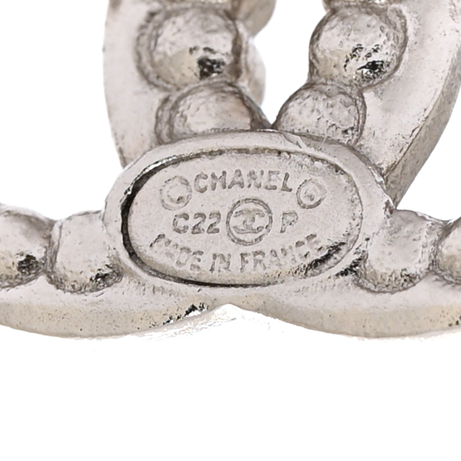 Chanel Crystal Pearl CC Earrings Silver 4 of 5