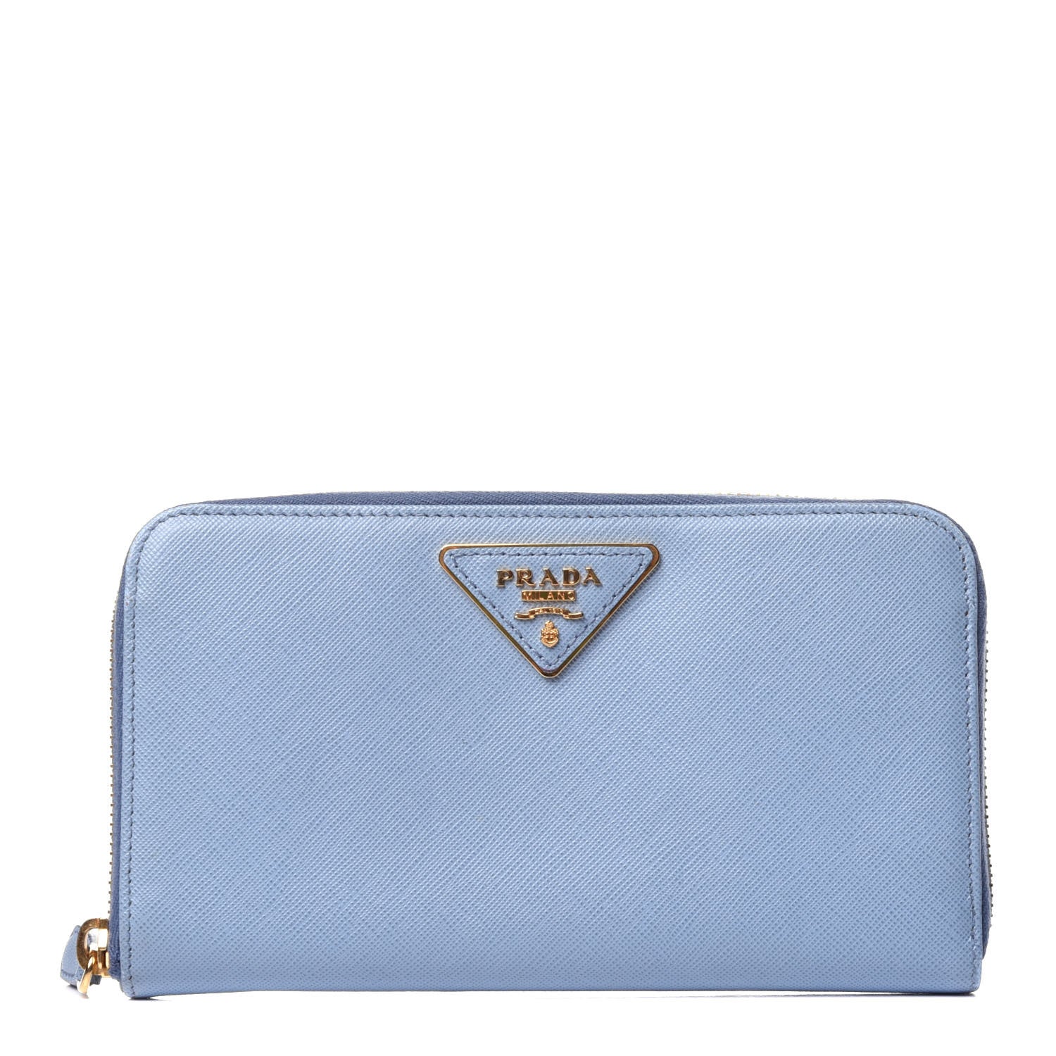 Prada Saffiano Triangle Zip Around Wallet Astrale 1 of 11