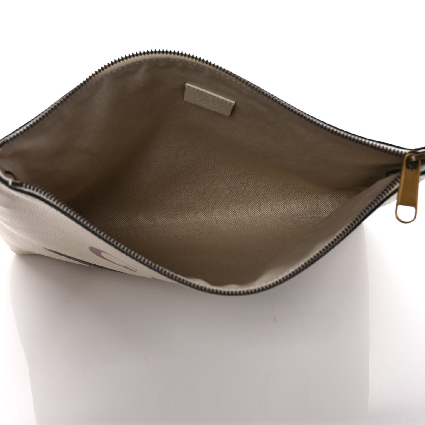 Pebbled Calfskin Logo Wristlet White
