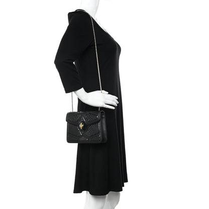 Bulgari Calfskin Snakeskin Serpenti Forever Crossbody Bag Black 2 of 12