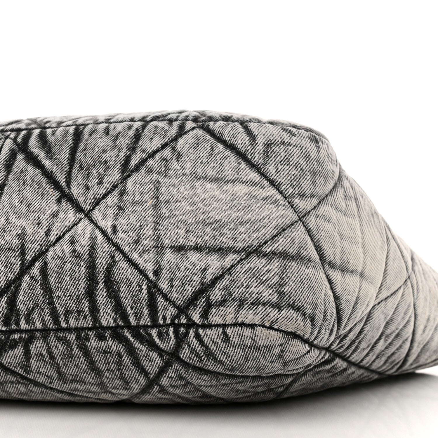 Chanel Washed Denim Quilted Chanel 19 East West Shopping Bag Black White 10 of 10