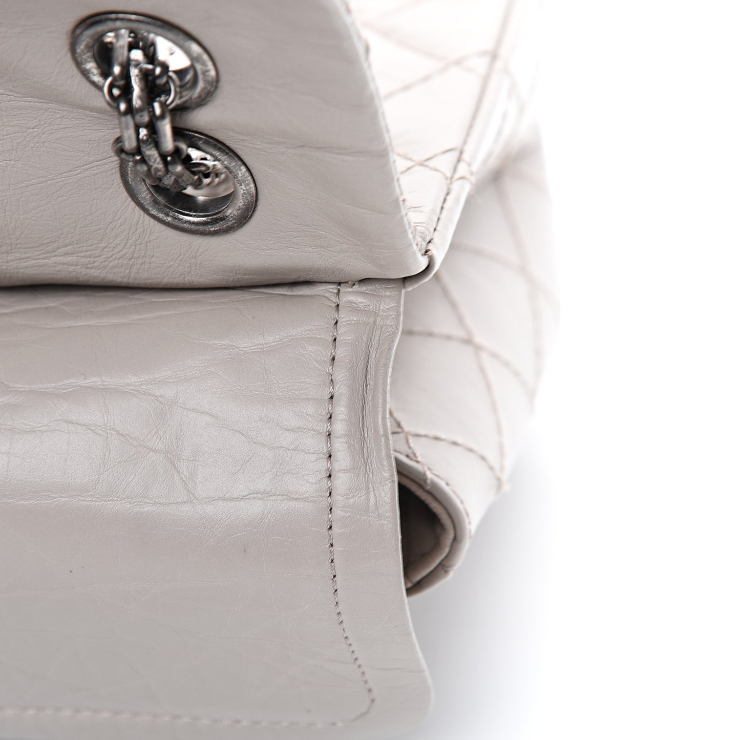 Aged Calfskin Quilted 2.55 Reissue 227 Flap Grey