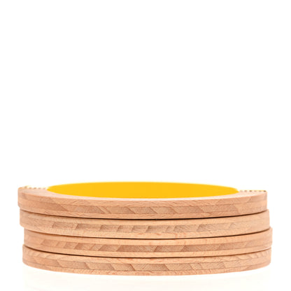 Louis Vuitton Lacquer Wood Crystal Bangle Bracelet Set of 4 Yellow Red 4 of 9