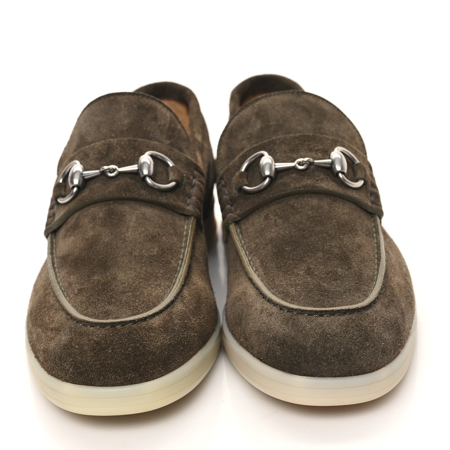 Konrad Suede Mens Horsebit Loafers 8 Olive Green