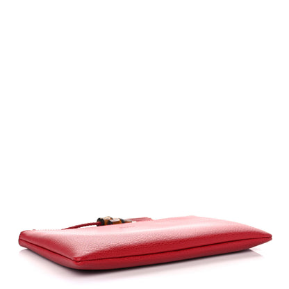 Gucci Calfskin Large Bamboo Clutch Red 4 of 10