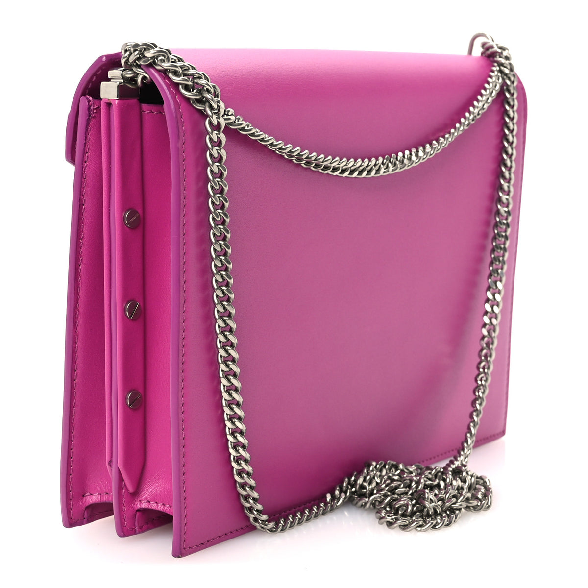 Saint Laurent Smooth Calfskin Monogram Cassandra Clasp Bag Electric Fuchsia 3 of 12