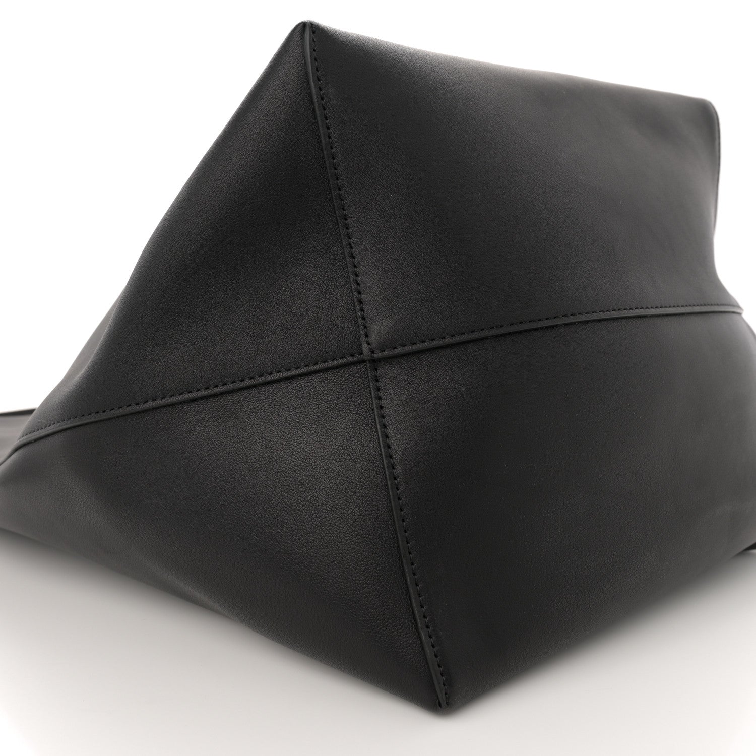 The Row Polished Saddle Calfskin Large N/S Park Tote Black 9 of 12