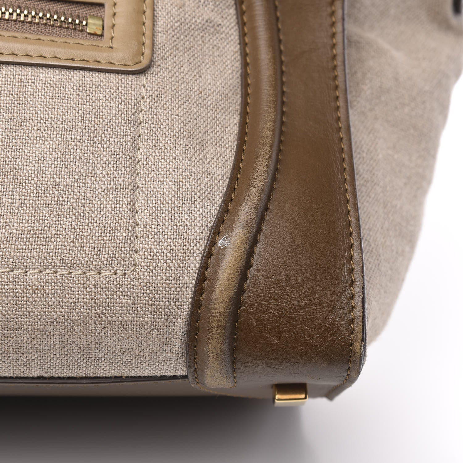 Celine Natural Canvas Smooth Calfskin Mini Luggage Brown 13 of 20
