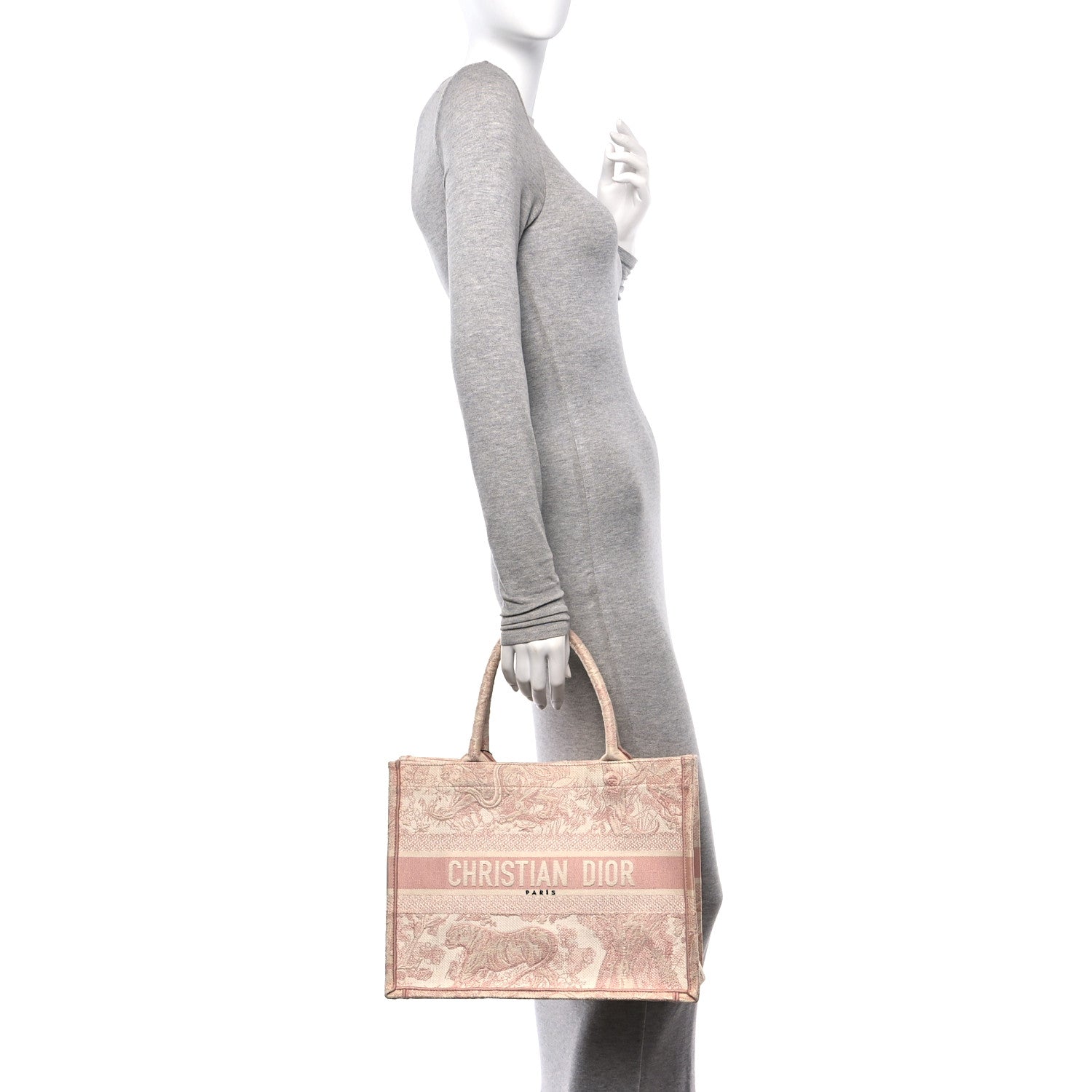 Christian Dior Canvas Embroidered Medium Dioriviera Toile De Jouy Book Tote Rose 2 of 10