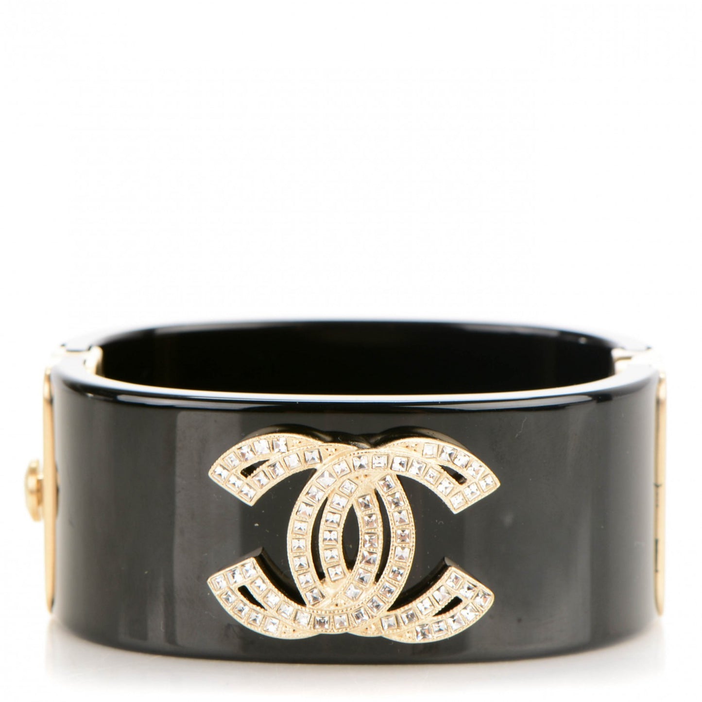 Resin Baguette Crystal CC Cuff Black