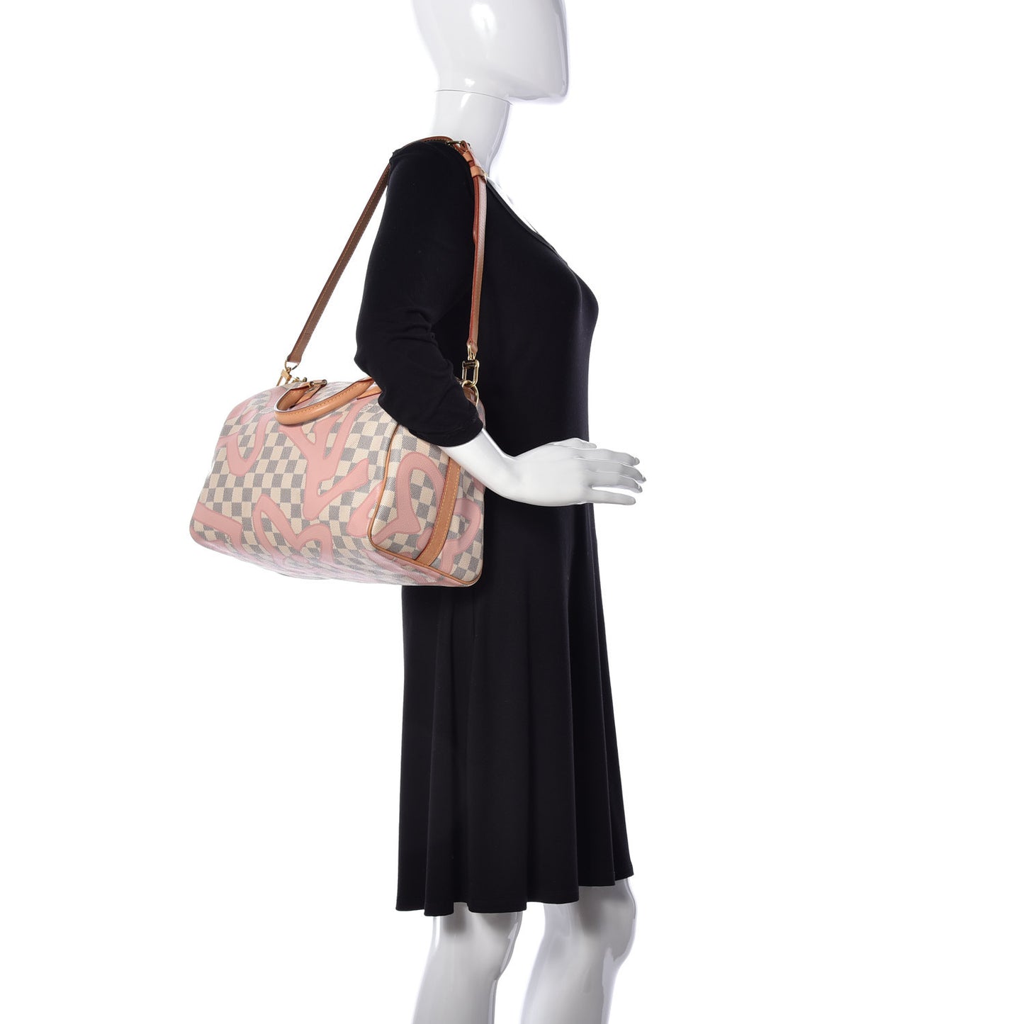 Damier Azur Tahitienne Speedy Bandouliere 30 Rose Ballerine