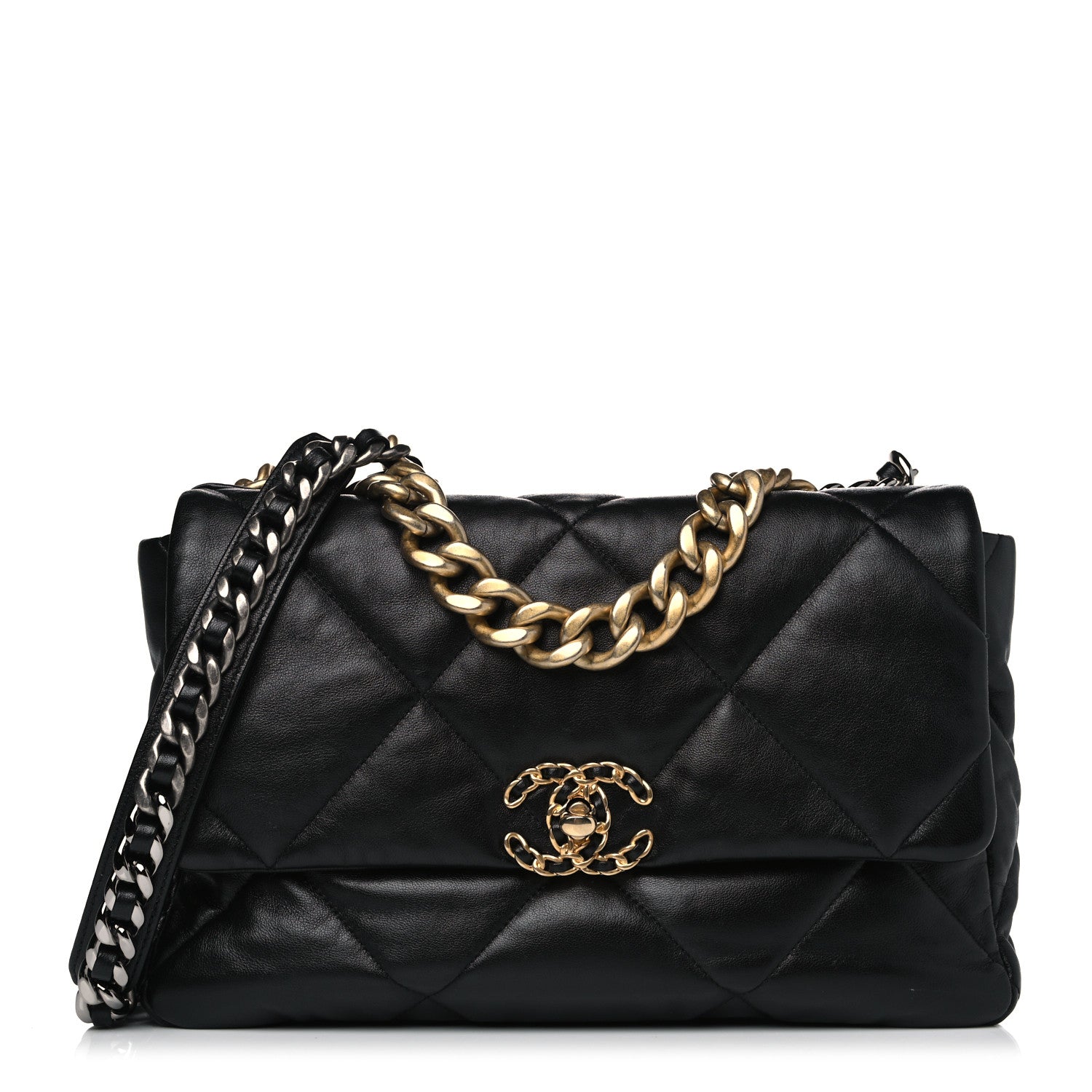 Chanel Lambskin Quilted Large Chanel 19 Flap Black 1 of 16