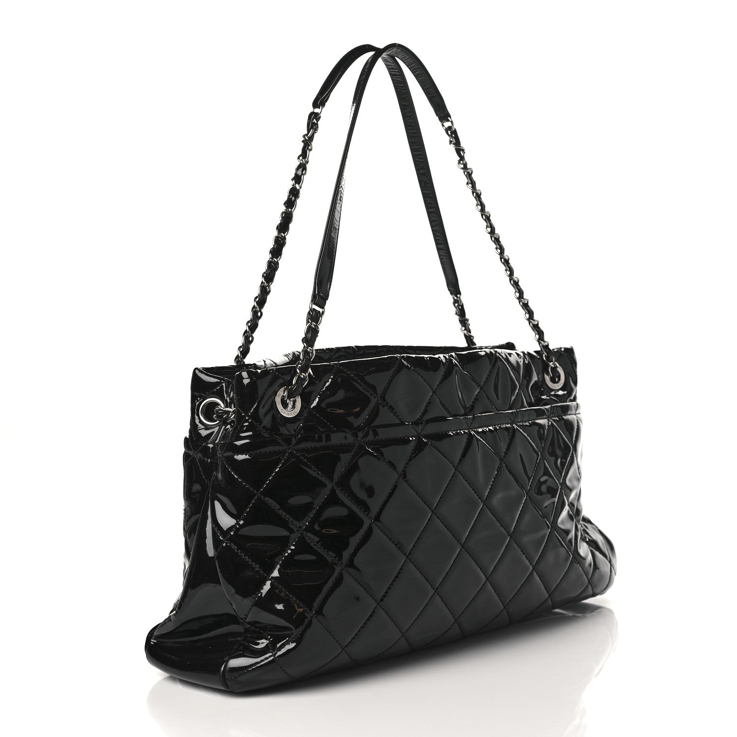Chanel Patent Quilted Timeless CC Soft Tote Black 2 of 8