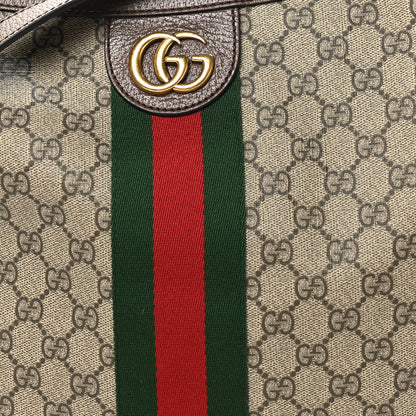 Gucci GG Supreme Monogram Web Ophidia Half Moon Hobo Brown 8 of 10