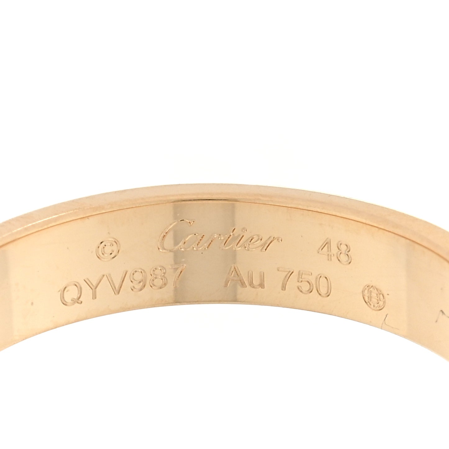 18K Yellow Gold 3.5mm LOVE Wedding Band Ring 48 4.5