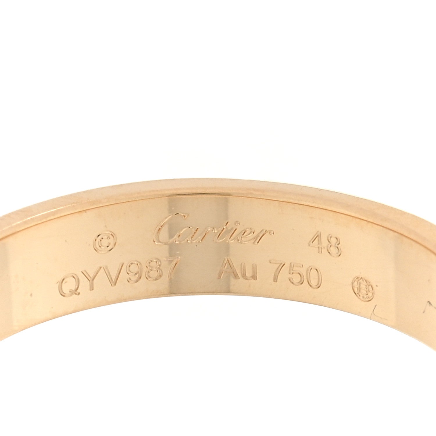 Cartier 18K Yellow Gold 3.5mm LOVE Wedding Band Ring 48 4.5 4 of 4